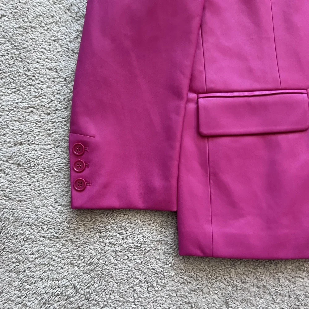 MM6 Maison Margiela Blazer Jacket Girls 16Y Hot Pink Faux Leather